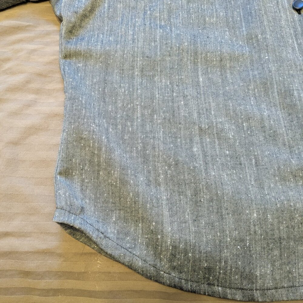Hand Made Button Front Dolman Sleeve Curved Hem Top - Picture 4 of 12